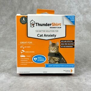 ThunderShirt for Cat Anxiety Calming Vest Solid Gray Size Large